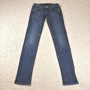 True Religion Jeans Women's 23 Denim Low Rise Made USA Dark Wash